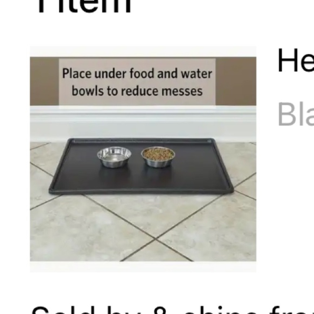 Non-Slip Black Pet Feeding Mat